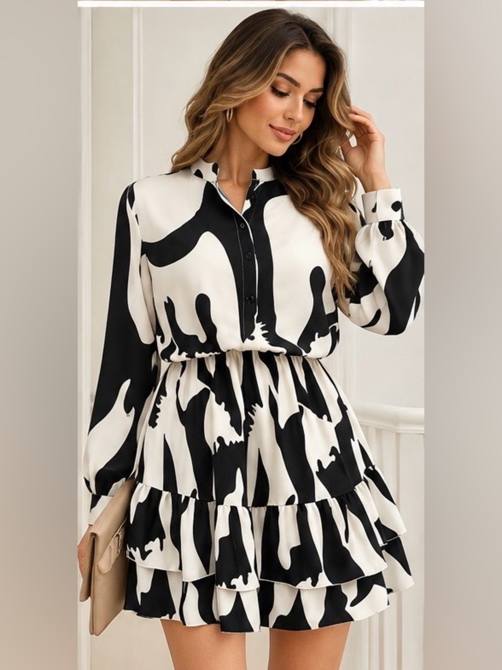 Abstract Print Mini Dress